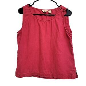 J. Jill Pink 100% Linen Sleeveless Top Size M Lightweight Pullover Summer Vacay